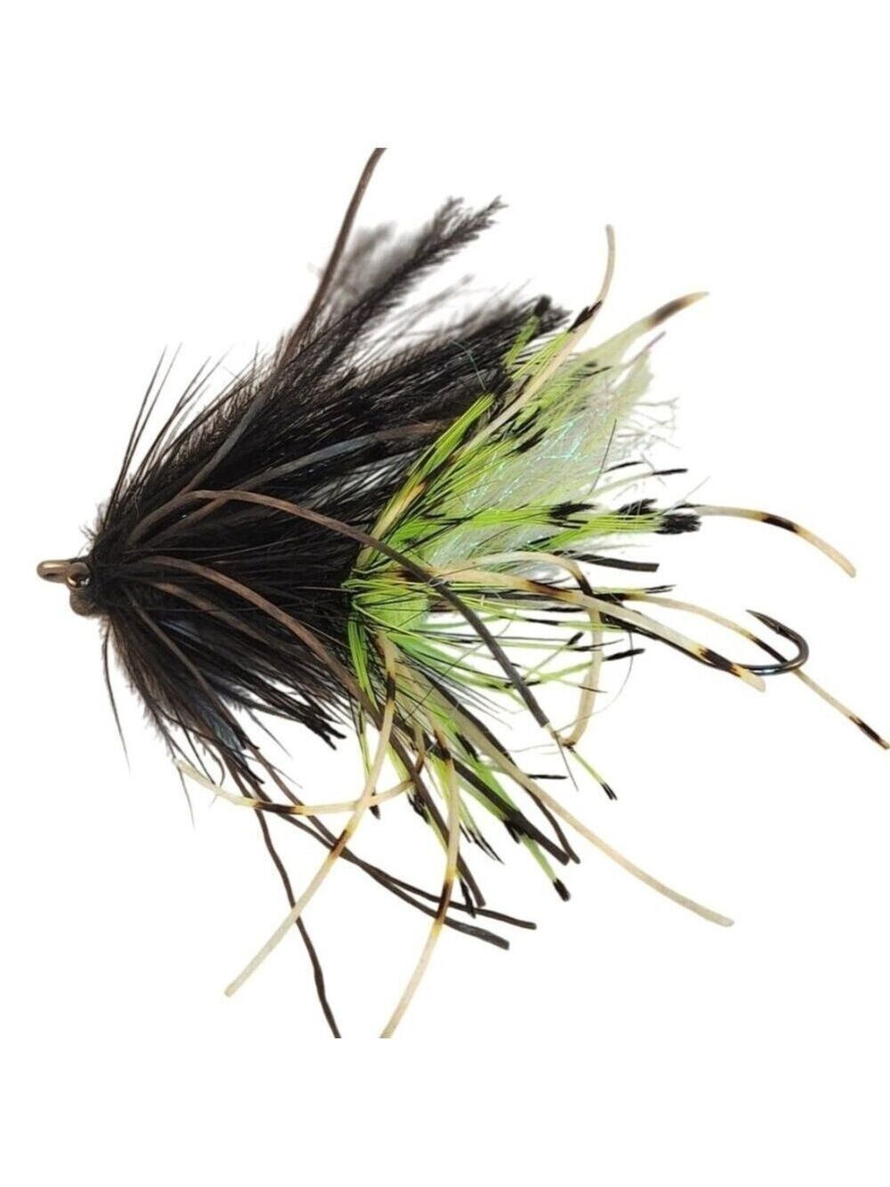Handmade Black Green Fishing Fly Hook Freshwater Saltwater